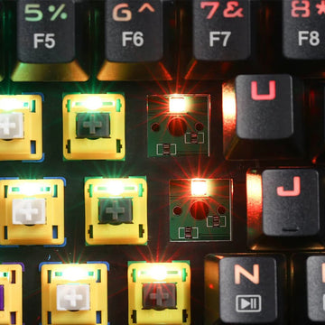 Redragon K628 Pollux keyboard featuring hot-swappable sockets, compatible with 3/5-pin switches from all brands