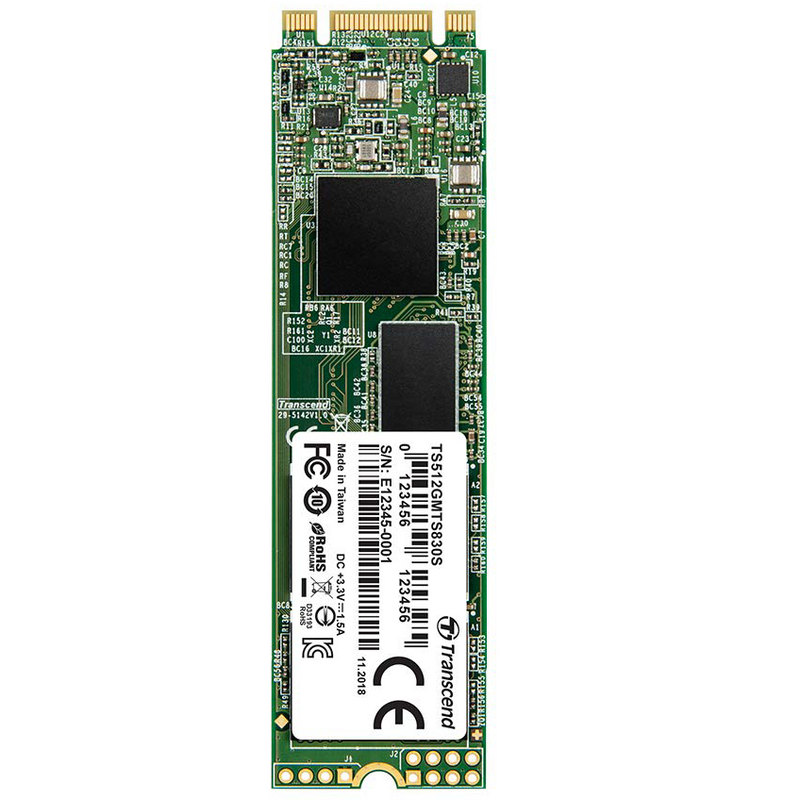 Transcend 512GB M.2 SATA III MTS830 SSD Hard Drive Double Cut