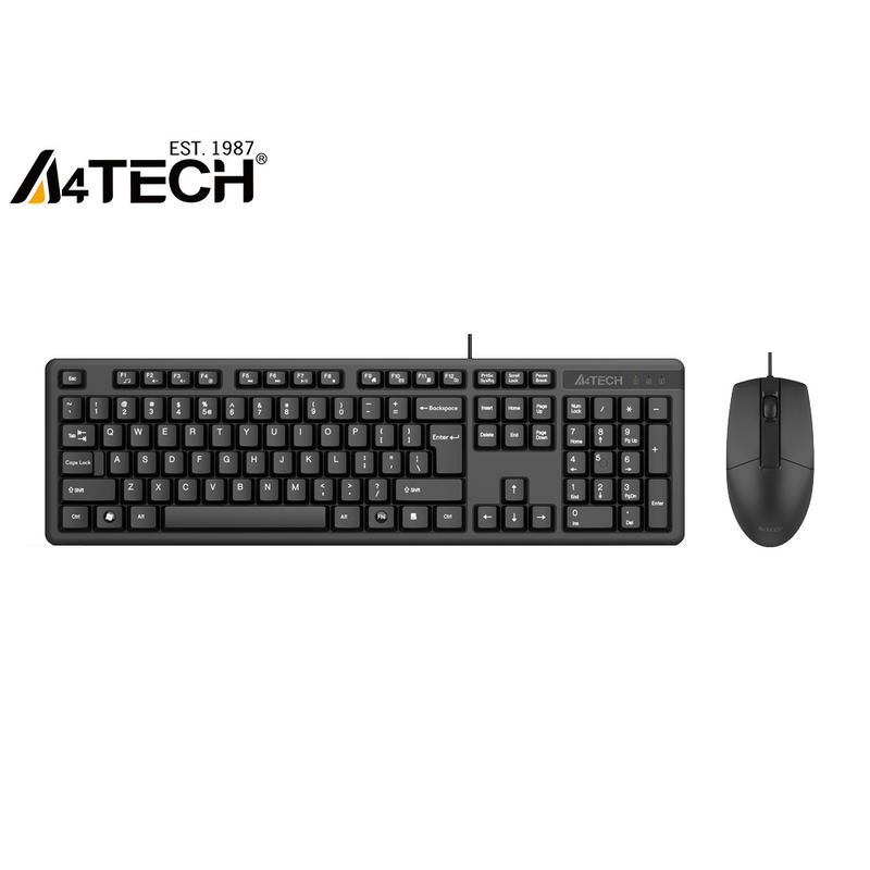 A4Tech KK-3330S Wired Combo Keyboard And Mouse (Black)