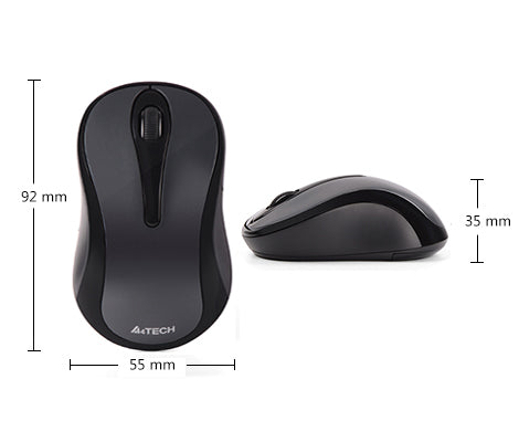 A4Tech G3-280NS Silent Click Computer Wireless Mouse (Glossy Grey)