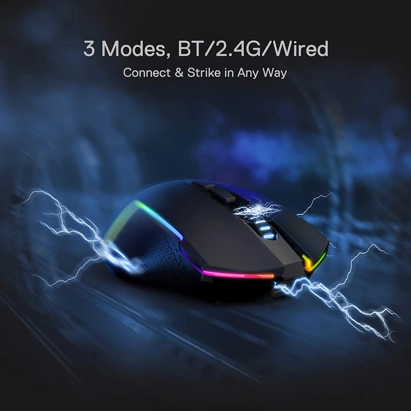 Redragon Trident Pro M693 RGB Wired, Wireless, And Bluetooth Gaming Mouse