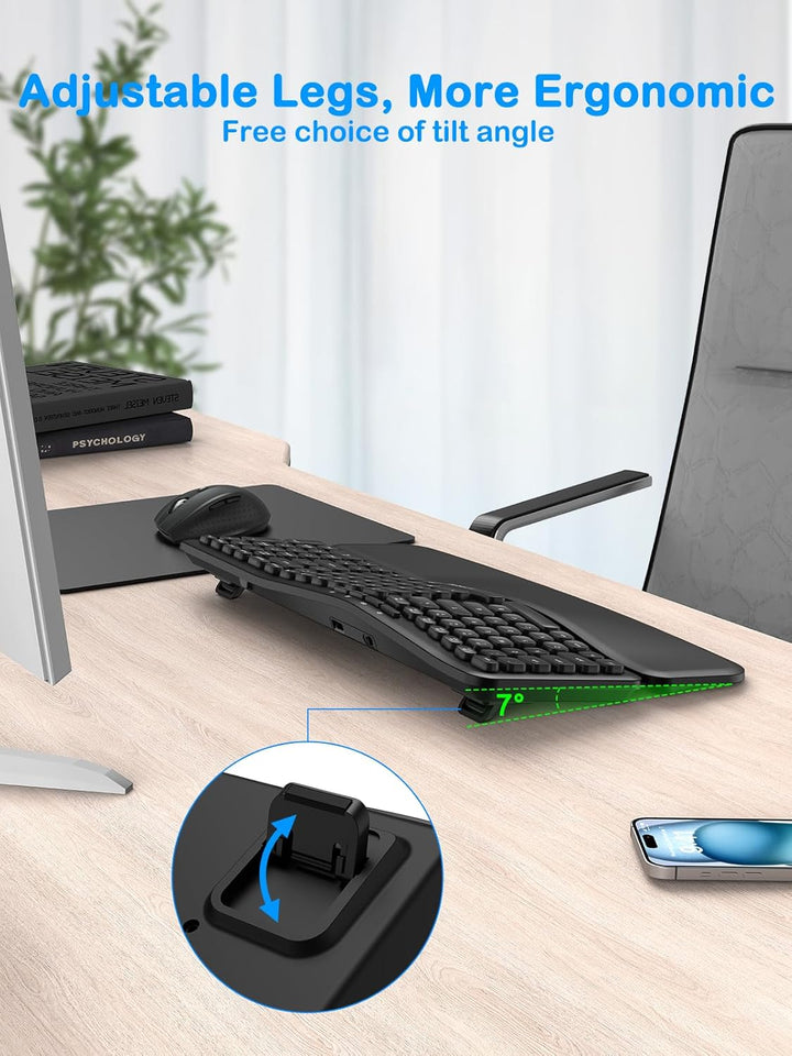 E-YOOSO E-757 Wireless Ergonomic Keyboard & Mouse Combo