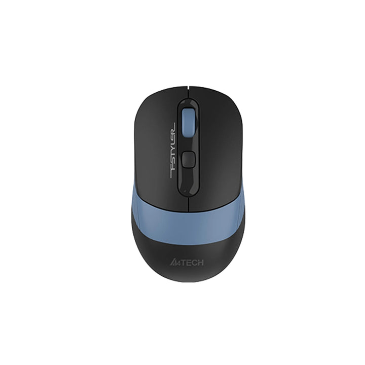 Black and blue computer mouse with 'A4Tech' branding on a white background