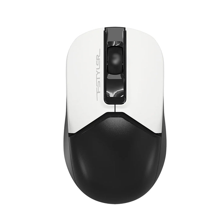 Black and white computer mouse on a white background
