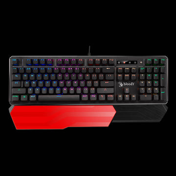 Bloody B975 Black RGB Mechanical Gaming Keyboard has a full layout with a black frame & features vibrant RGB backlighting on each key