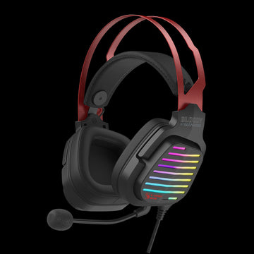 Gaming headset with RGB lighting on a black background