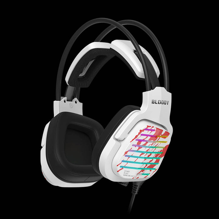 Gaming headset with colorful design on a black background