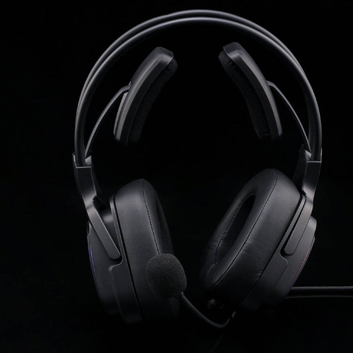 Wired Bloody G575 RGB gaming headset with detachable microphone and dynamic RGB lighting on earcups