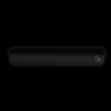 Black rectangular object with a logo on a black background