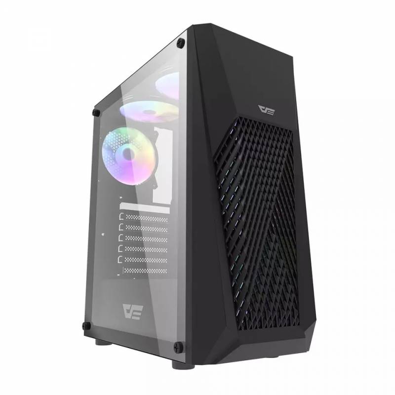 DarkFlash DK150 RGB Mid-Tower ATX Pc Case – Black