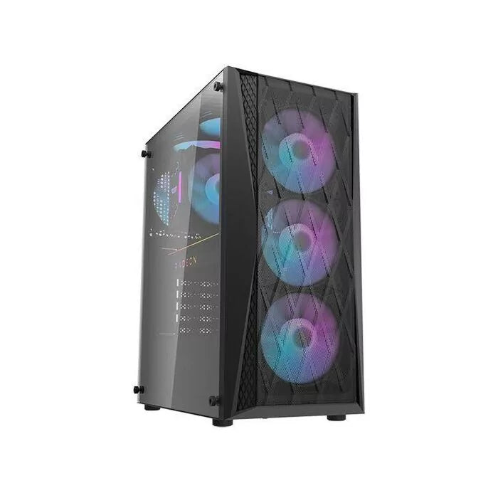 DarkFlash DK352 ATX PC Case With 4 RGB Fans – Black (PK)