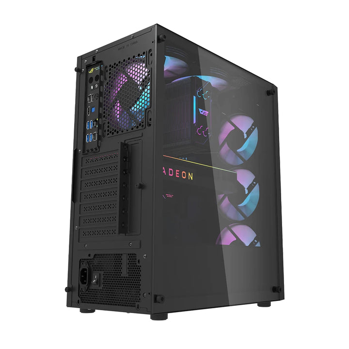 DarkFlash DK351 Black ATX Mesh Dragon Scale Front PC Case With 4 ARGB Fans