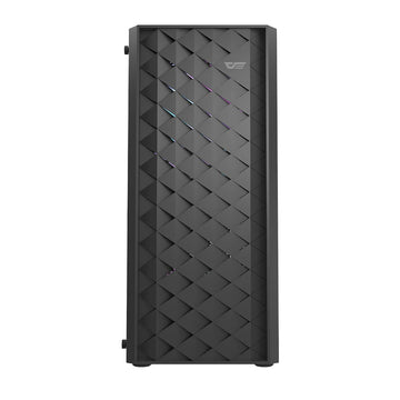 Black darkflash DK351 Gaming PC case front view on a white background