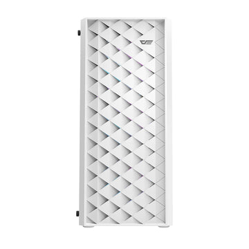 White Darkflash DK351 gaming PC case front on a white background
