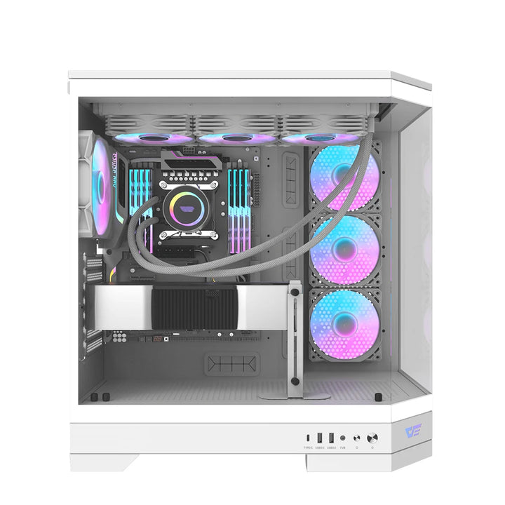 Darkflash DQX90 ATX Mid Tower 470mm GPU Clearance With 4 ARGB Fans
