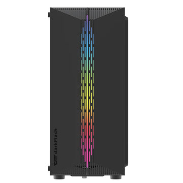 Darkflash DK151 Black PC Gaming Case Front View in Plain Background