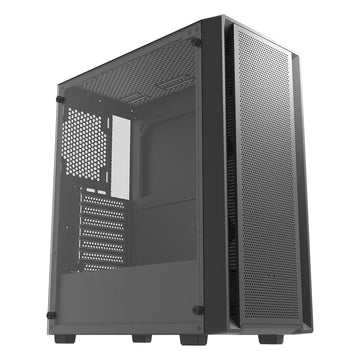 Darkflash DK353 Black Computer case with a glass side panel on a white background