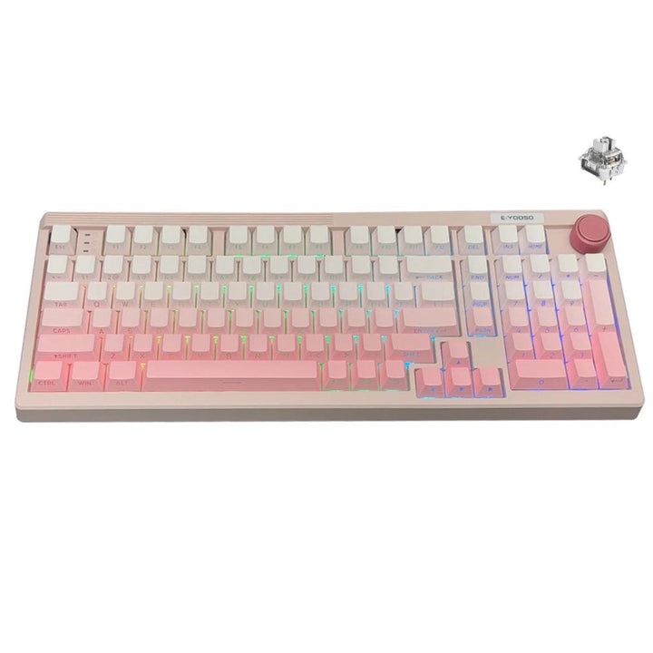 E-YOOSO Z-101 Gradient pink(silverwood switch) Wireless Bluetooth Keyboard