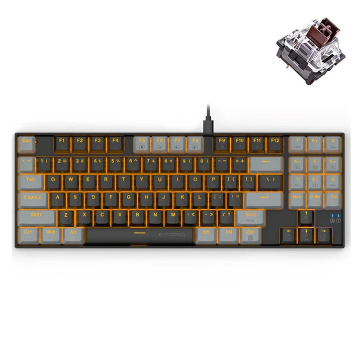 E-YOOSO Z-13 Black Gray Monochrome Mechanical Keyboard With Blue & Brown Switches