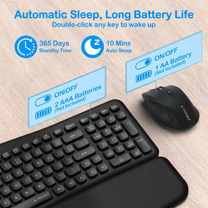 E-YOOSO E-757 Wireless Ergonomic Keyboard & Mouse Combo