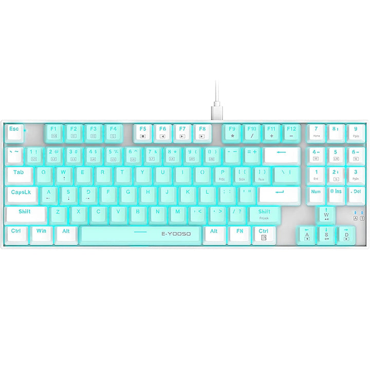E-YOOSO Z-13 Blue White Monochrome Mechanical Keyboard With Red Switches