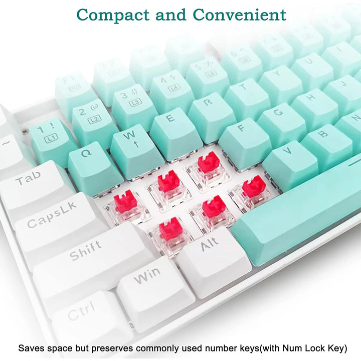 E-YOOSO Z-13 Blue White Monochrome Mechanical Keyboard With Red Switches