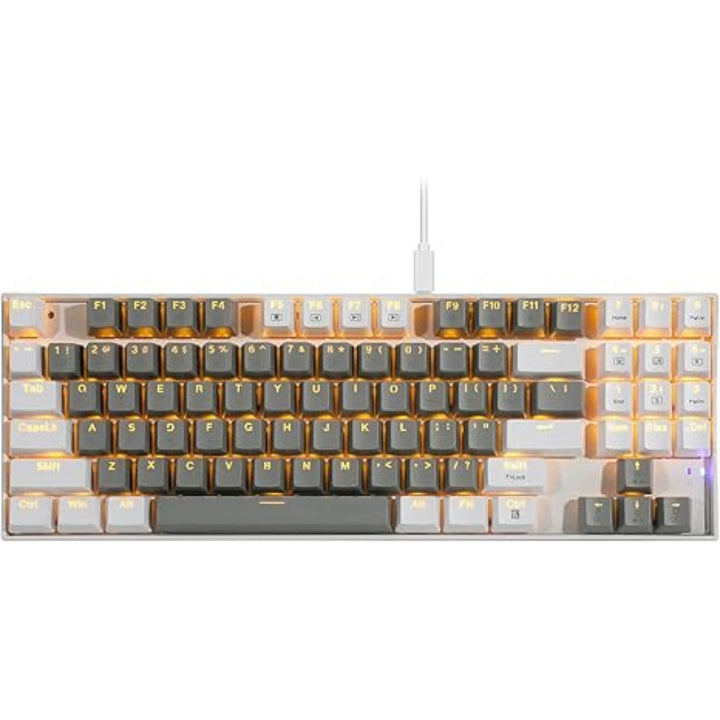 E-YOOSO Z-13 Gray White Monochrome Mechanical Keyboard With Red Switches