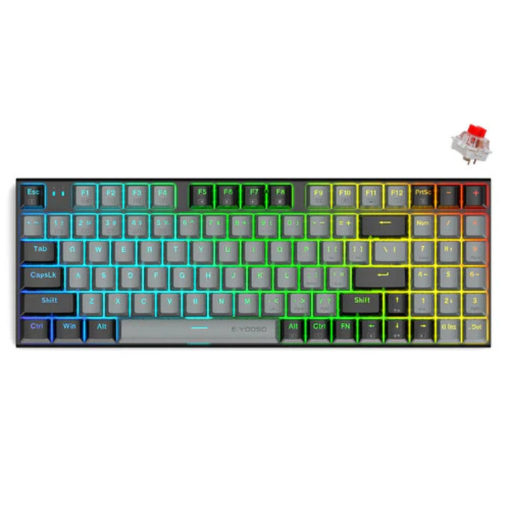 E-YOOSO Z-19 Black Gray RGB Mechanical Keyboard With Red Switches