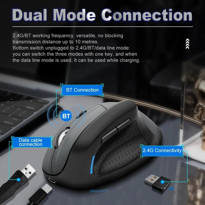E-Yooso X-45 Tri-Mode Wired Gaming Mouse (Grey Black)