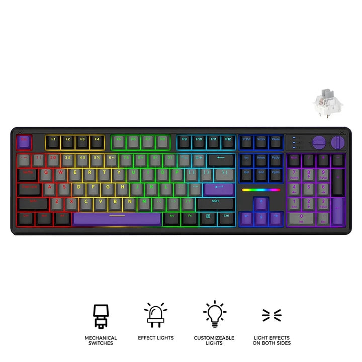 E-Yooso Z-104 RGB Keyboard – Grey Black Purple