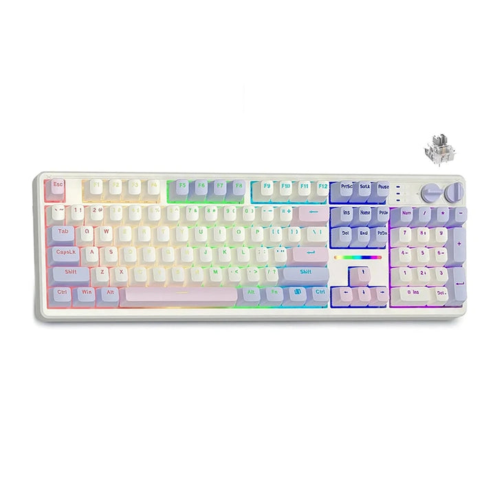 E-Yooso Z-104 RGB Mechanical Keyboard White Pink Purple