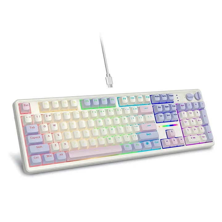 E-Yooso Z-104 RGB Mechanical Keyboard White Pink Purple