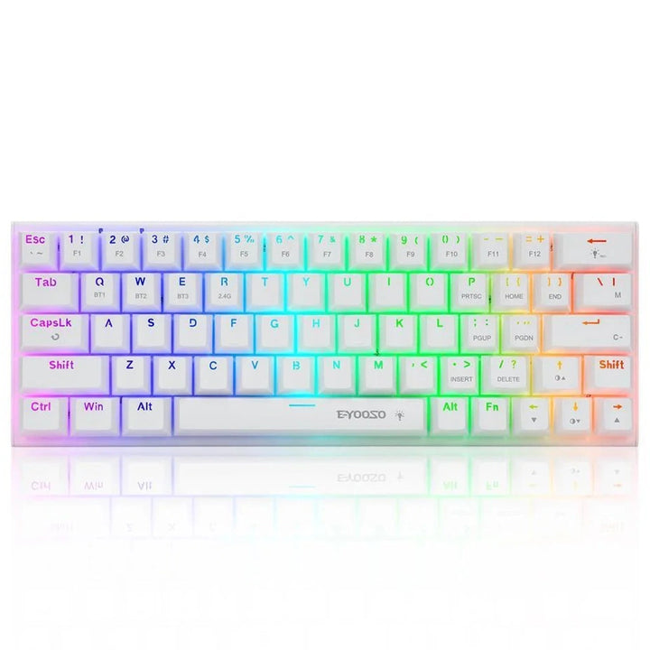 E-Yooso Z-11 Tri-Mode White RGB Mechanical Keyboard with Brown Switches