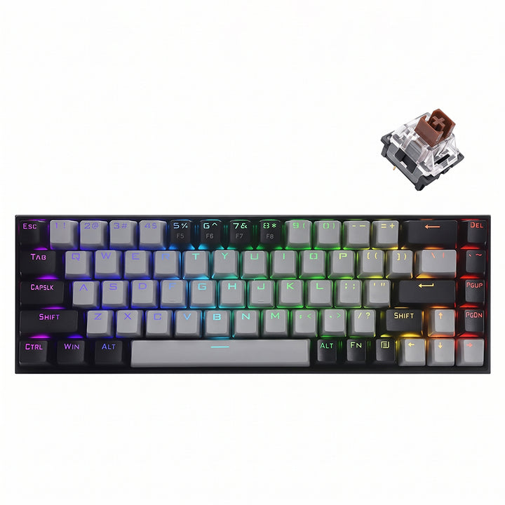 E-Yooso Z-686 RGB Mechanical Keyboard Gray Black Brown Switch