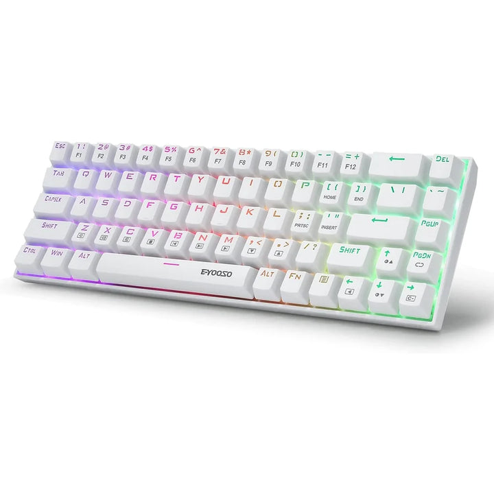 E-Yooso Z-686 White Tri-Mode RGB Mechanical Keyboard (Red Switch)