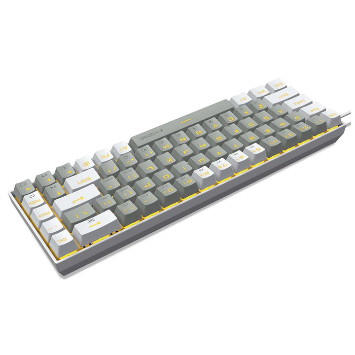 E-Yooso Z-686 Yellow Single Light 68 Keys Hot-Swappable Wired Mechanical Keyboard Gray/White (Red,blue,brown Switch)
