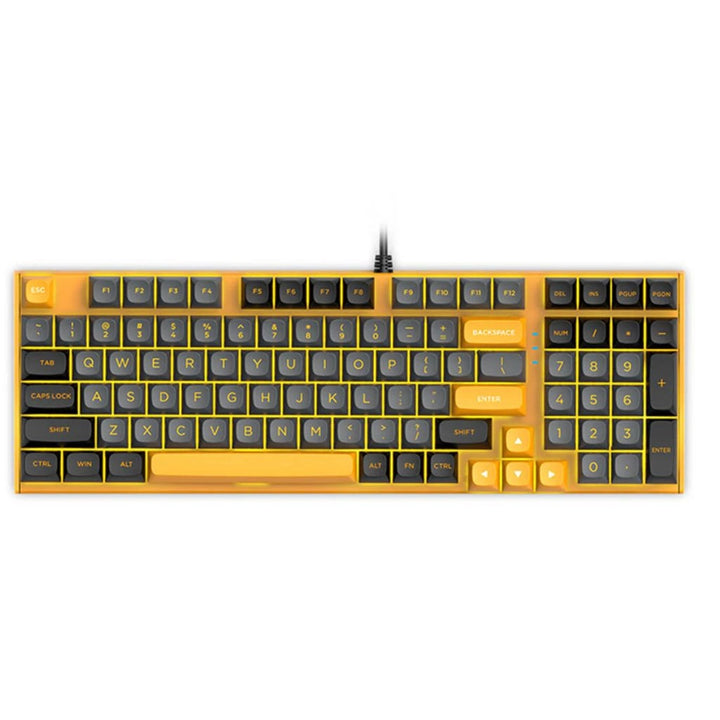 E-Yooso Z-7222 LED Wired Hot-Swappable Mechanical Keyboard Black/Yellow (Optical Switch)
