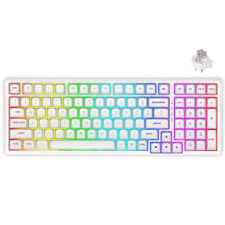 E-Yooso Z-99 White RGB Wired Gasket Mechanical Keyboard