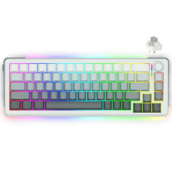 E-YOOSO Z-68 Gradient Gray Tri-Mode Mechanical Keyboard With Silverwood Switches
