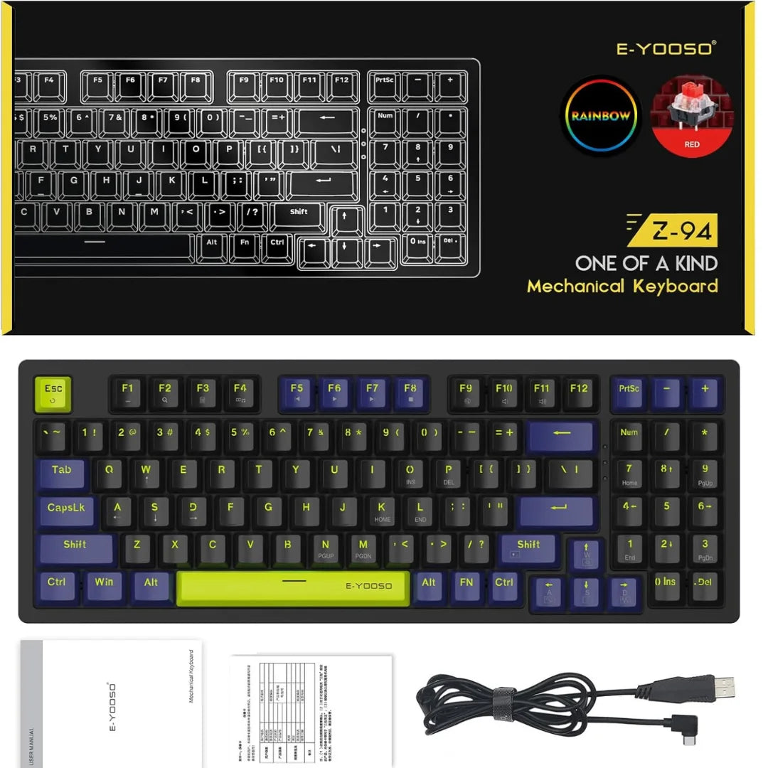 Z94 E-Yooso Z-94 Wired 94-Key Mechanical Keyboard – Technoo