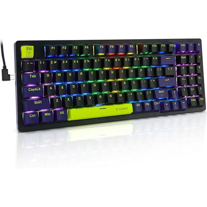 E-YOOSO Z-94 Single Light 94-Keys Hot-Swappable Wired Mechanical Keyboard (Red & blue Switch)