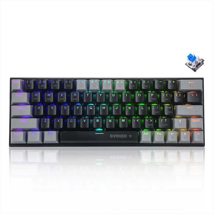 E-YOOSO Z-11 Black Gray Wireless 63 Keys Compact RGB Mechanical Keyboard