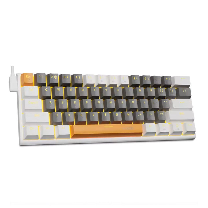 E-YOOSO Z-11 Gray White Monochrome Mechanical Keyboard with Red Switches