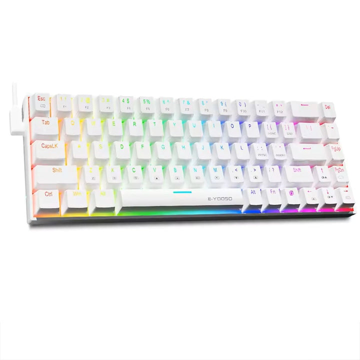E-Yooso Z-686 White RGB Wired Mechanical Keyboard With Red Switches