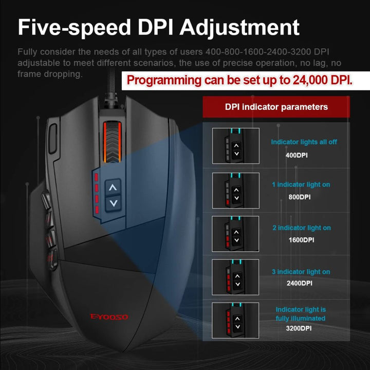 E-YOOSO X-39 RGB Gaming Mouse 16400 DPI Programmable