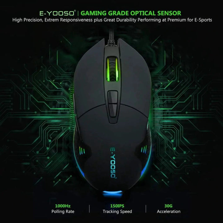 E-YOOSO X-6 RGB Wired Gaming Mouse with 7200 DPI Control