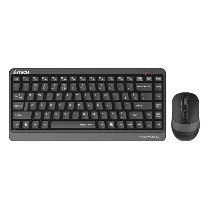 wireless ergonomic dark gray keyboard and mouse combo. 