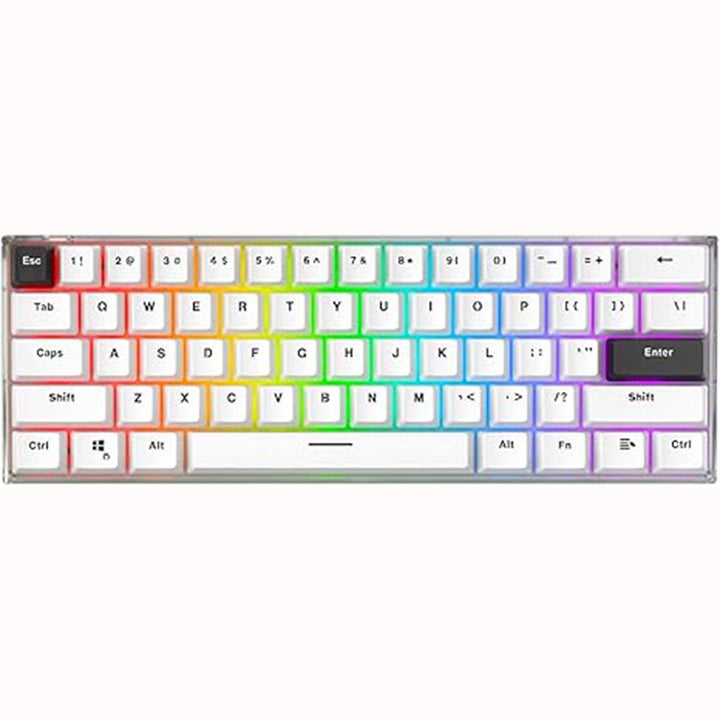 60% Fantech MAX FIT 61 Frost wireless mechanical gaming keyboard with customizable RGB lighting