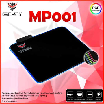 G-Fury MP001 RGB Gaming Mouse Pad with RGB light and non-slip rubber base.