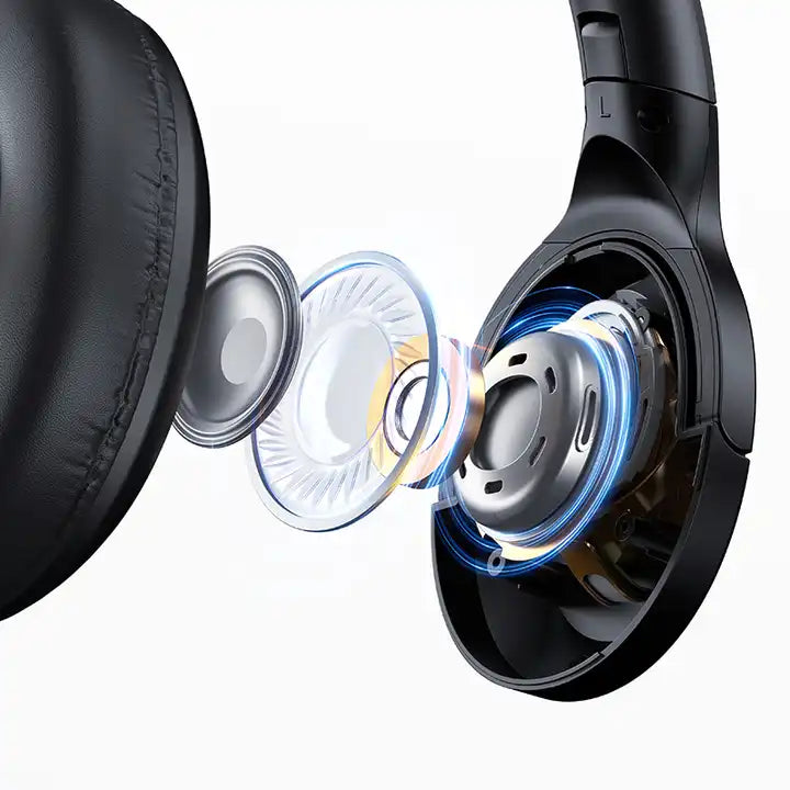 USAMS YH21 neckband Headphone Wireless Bluetooth Earphone Noise Cancelling Stereo Over Ear Headphone Studio Headphone black